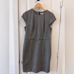 H&M Black and White Patterned Midi Dress